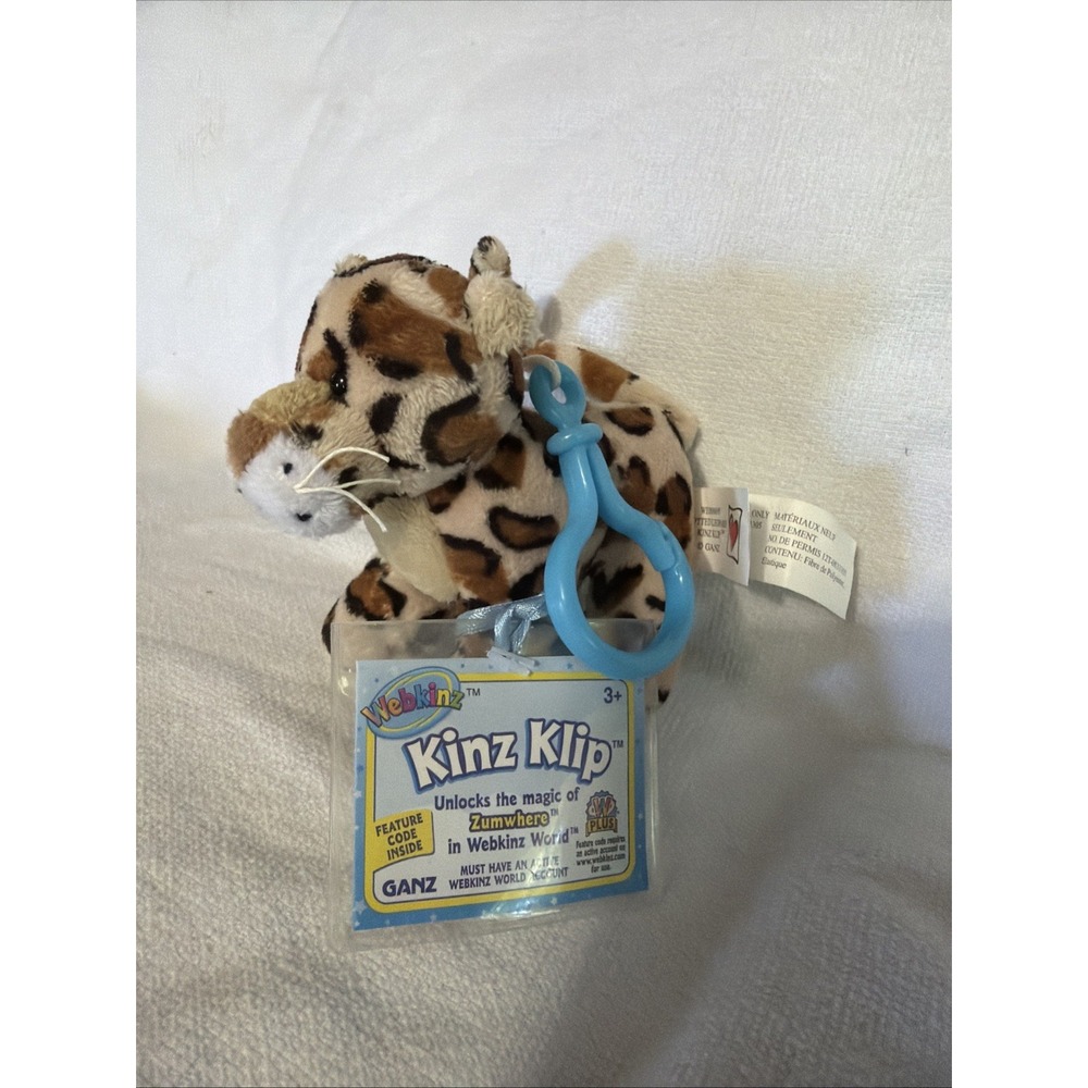 Webkinz Kinz Klip Spotted Leopard With Code